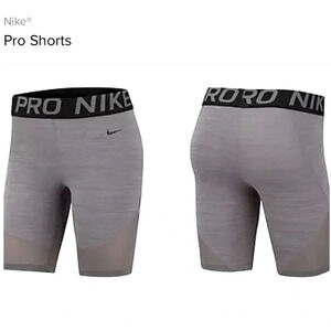 Nike Pro shorts - gray with mesh inserts activewear running workout